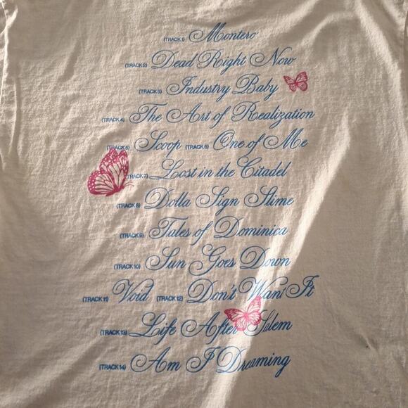 LIL NAS X Montero Vinyl CD Cover Double Sided Track List White T-Shirt XL White - Picture 8 of 8